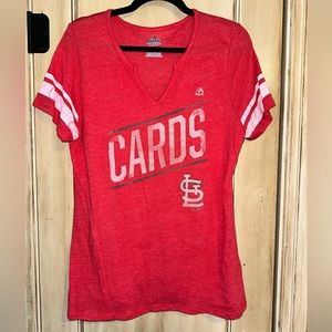 Women's Majestic St Louis Cardinals Split Neck Tee size XLarge